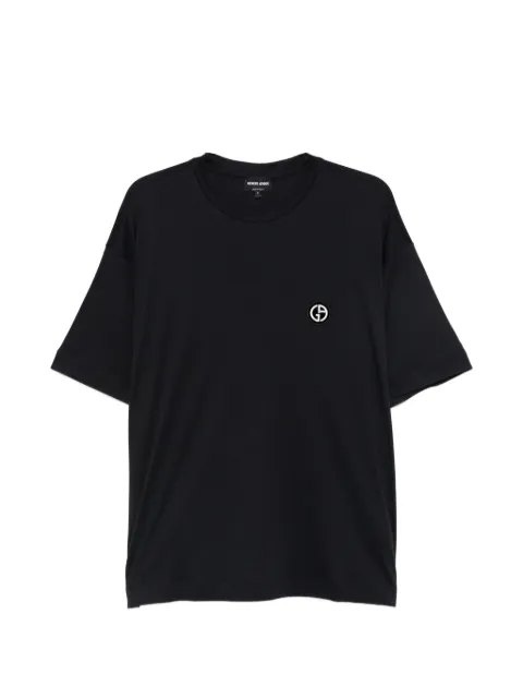 Giorgio Armani logo-patch short-sleeve T-shirt Blue GM003990TE19974