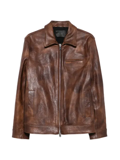 DONDUP distressed leather jacket Brown JU025PL0709UXXX