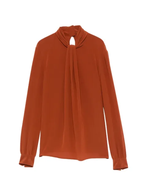 Saint Laurent ascot blouse in silk crepe de chine Orange 873735Y100W