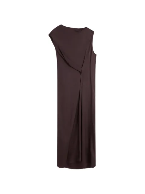 BONDI BORN Ardea draped asymmetric maxi dress Brown RTWDR535GTMOC