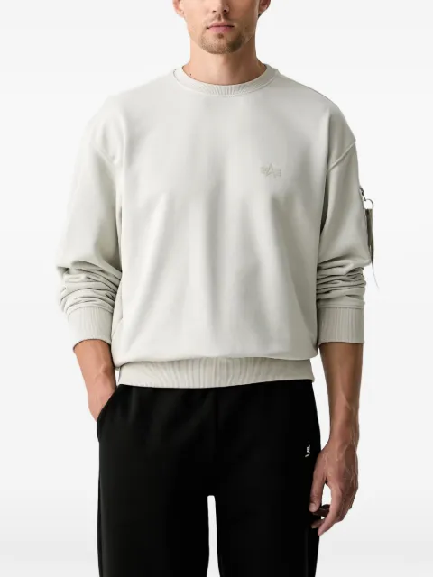 Alpha Industries logo-embroidered zip-pocket sweatshirt Neutrals 268303