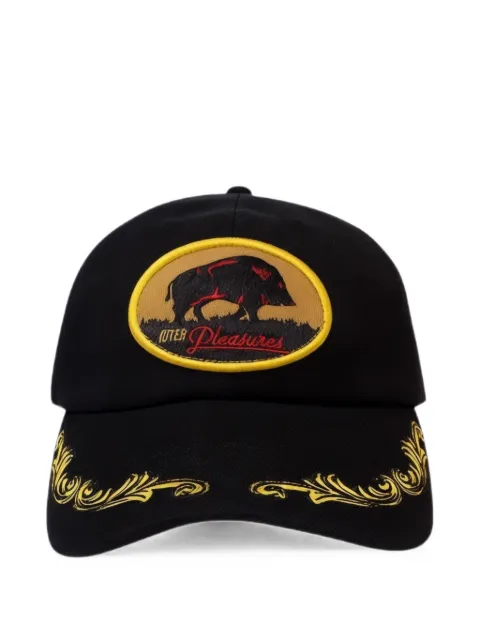 Pleasures x Luter embroidered logo-patch cap Black P24IU013BLACK
