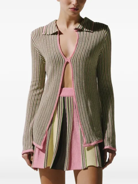 Baobab Federica ribbed-knit V-neck sweater Green 6251621