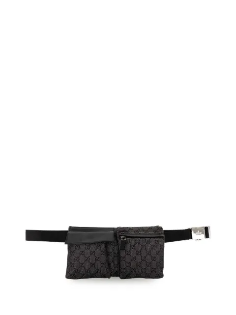 Gucci Pre-Owned 2000-2015 GG Denim Double Pocket belt bag Grey 7INAN2TZVPSZYJ6K