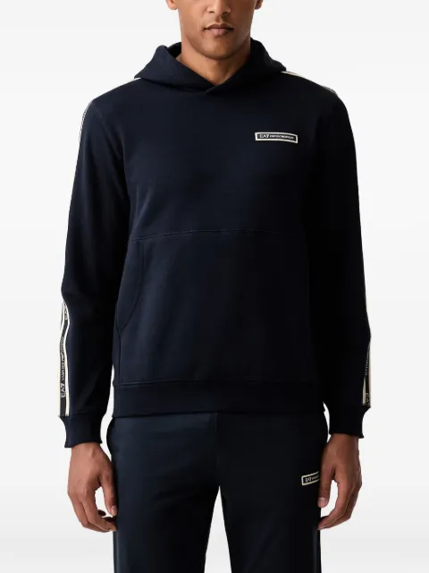 Ea7 Emporio Armani logo-tape hooded hoodie Blue 7M002196AF10377