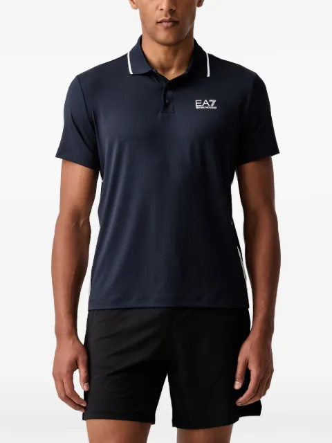Ea7 Emporio Armani logo-print side-stripe polo shirt Blue 7M002488AF13689