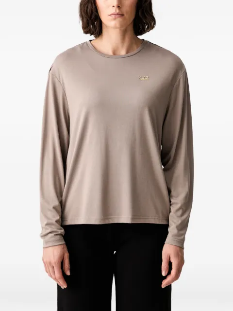 Ea7 Emporio Armani logo-plaque long-sleeve T-shirt Brown 7W001652AF13919