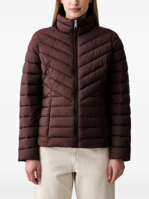 DKNY quilted high-neck jacket Brown DLEMPY44