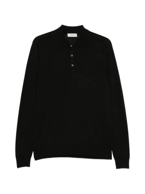 Ferrante long-sleeve buttoned polo shirt Black 56R32601