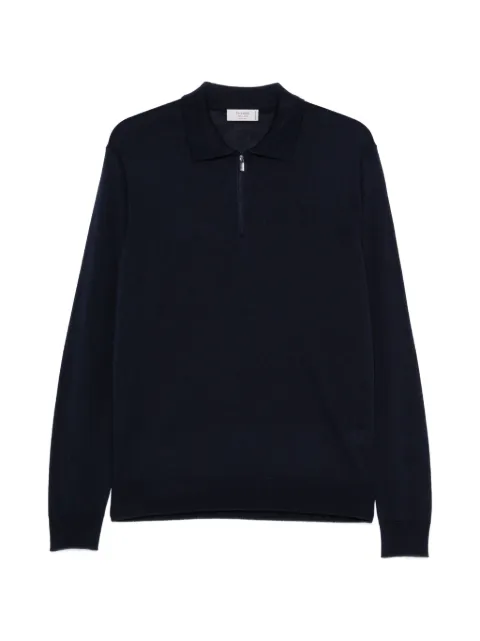 Ferrante quarter-zip knitted polo shirt Blue 56R29601