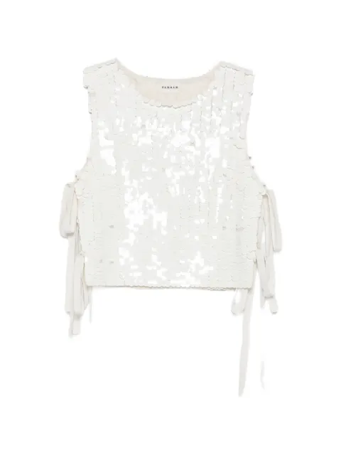 P.A.R.O.S.H. sequin-embellished side-tie top White D311749GIPSY