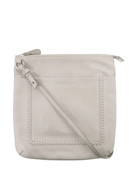 Ferragamo Pre-Owned 2000-2026 Leather Whipstitch crossbody bag Grey XNTWI4SYM3ZN7Z2M