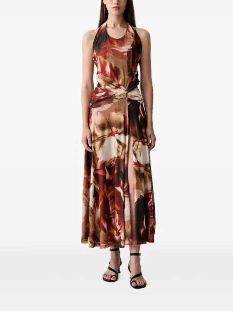 Bardot Sariba floral-print twist-detail midi dress Brown 60429DB