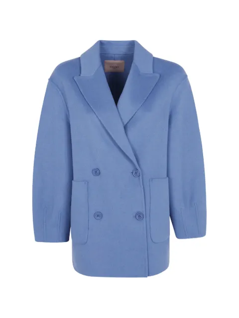 TWINSET wool-blend cloth caban coat Blue 262TP2012