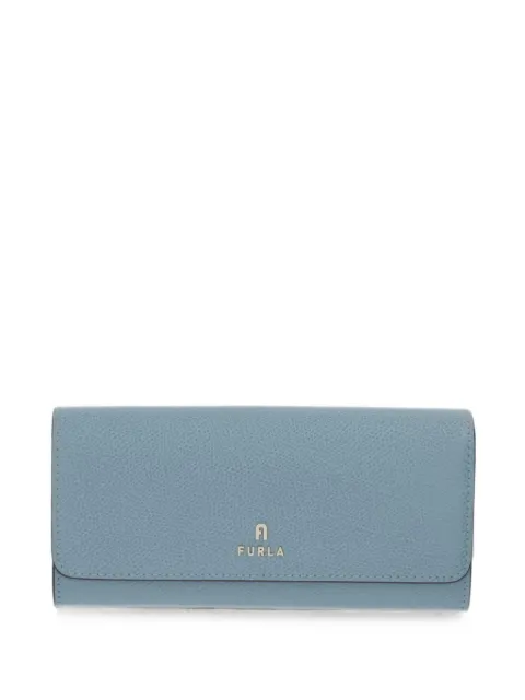 Furla logo-plaque grained leather wallet Blue WP00317ARE000