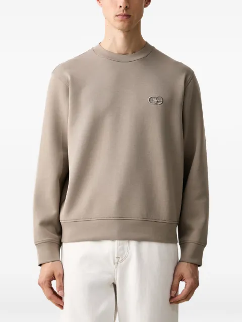 Emporio Armani logo-embroidered crew-neck sweatshirt Neutrals EM004540AF10013