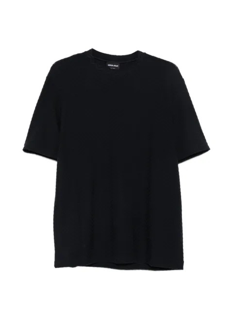 Giorgio Armani chevron-knit T-shirt Blue GM003994TE22884