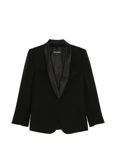 Giorgio Armani satin-lapel single-breasted jacket Black GW003989TE16469
