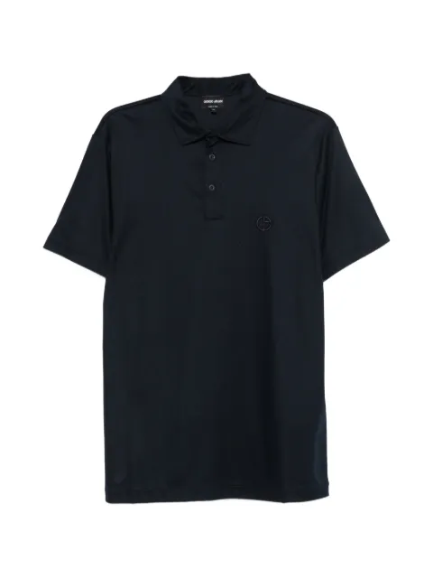 Giorgio Armani logo-embroidered polo shirt Blue 8NSF71SJTKZ