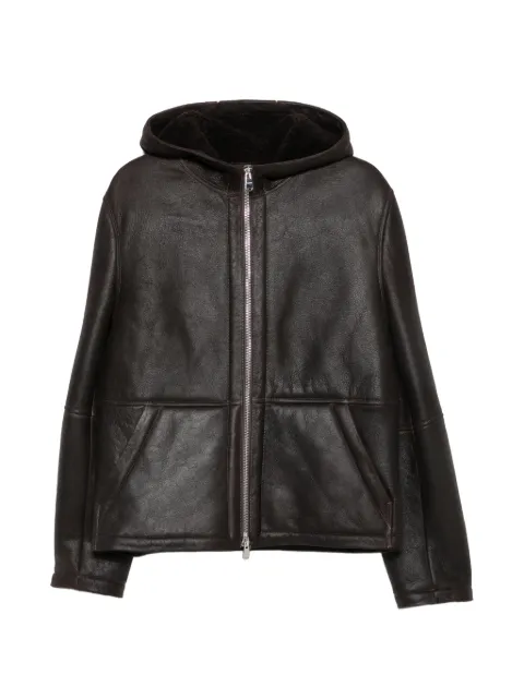 DONDUP hooded shearling jacket Brown JU027PL0547UXXX