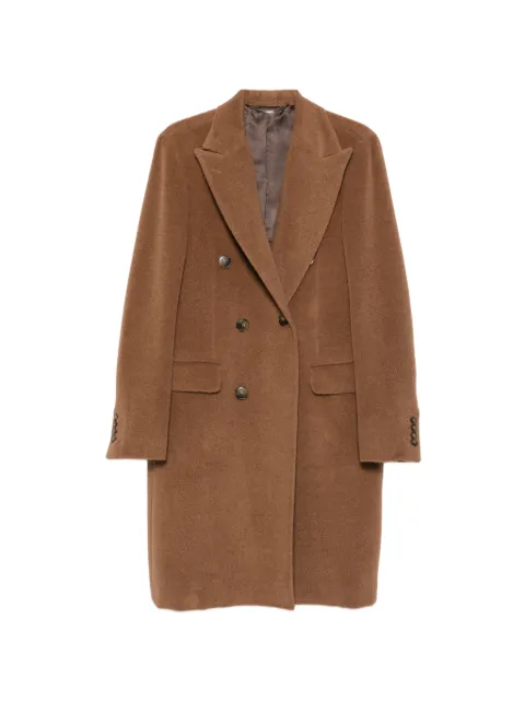 Canali double-breasted peak-lapel coat Brown 50230FX06128