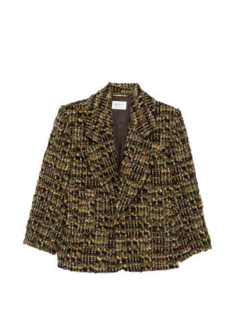 Saint Laurent single-breasted jacket in tweed Green 871063Y3L80