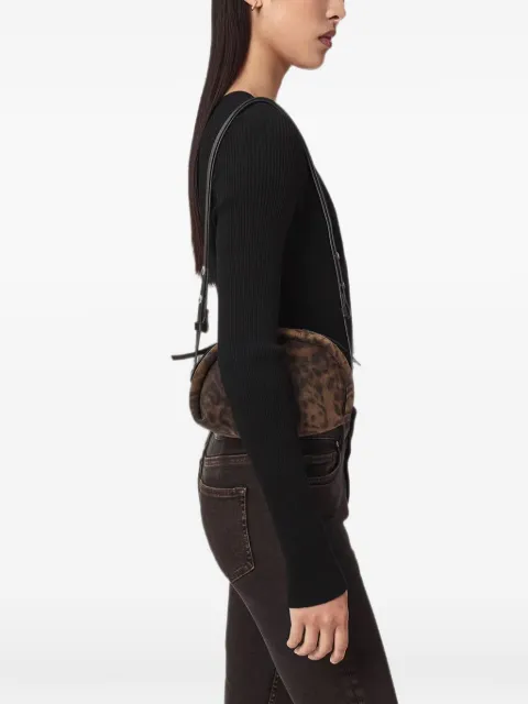 AllSaints Rosalie leopard leather crossbody bag Brown W722XD