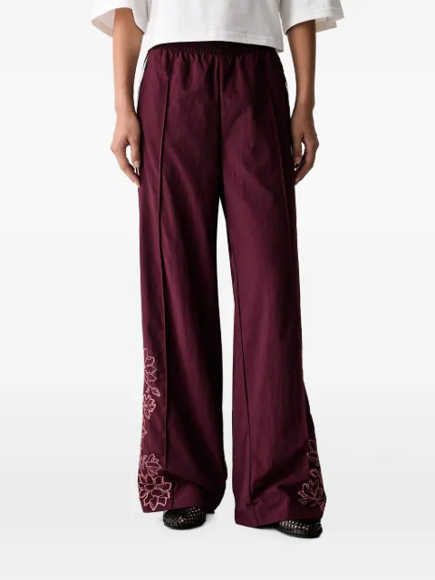 adidas Floral GFX Firebird loose track pants Brown KX1878
