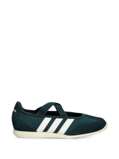 adidas suede-panelled 3-stripe ballet flats Green JS2324