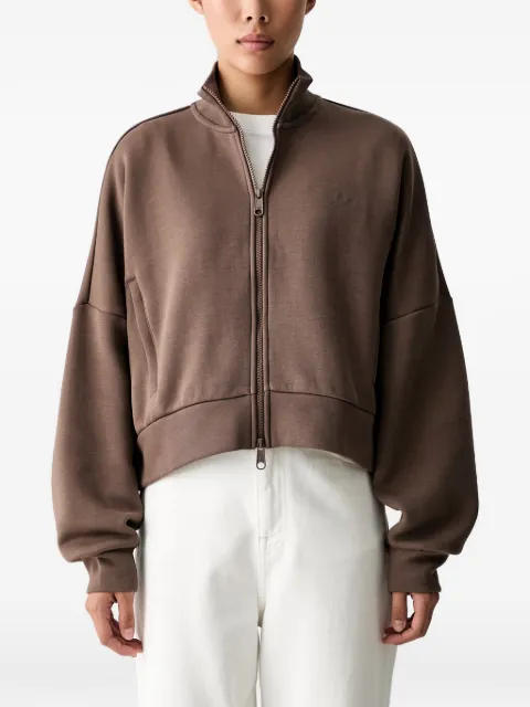 adidas logo-embroidered zip-up sweatshirt Brown KZ2189