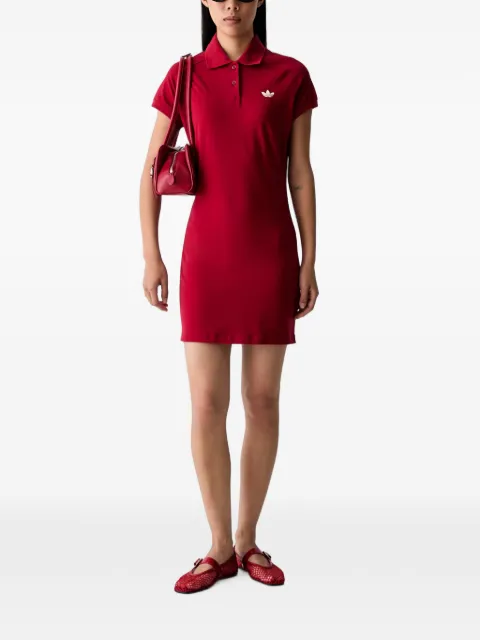 adidas mini logo-embroidered polo dress Red KU0511