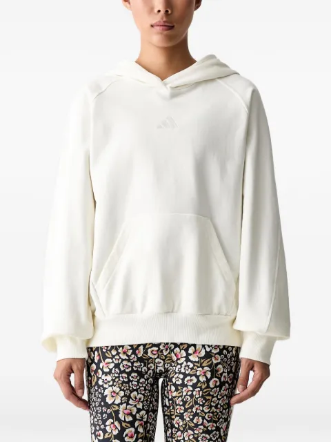adidas embroidered-logo raglan-sleeve hoodie Neutrals KV9792