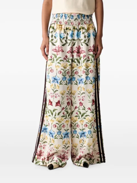 adidas floral-print side-stripe palazzo pants Neutrals KZ5537