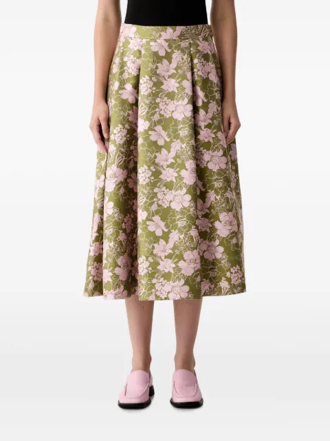 Joop! floral-print pleated midi skirt Green 30103311