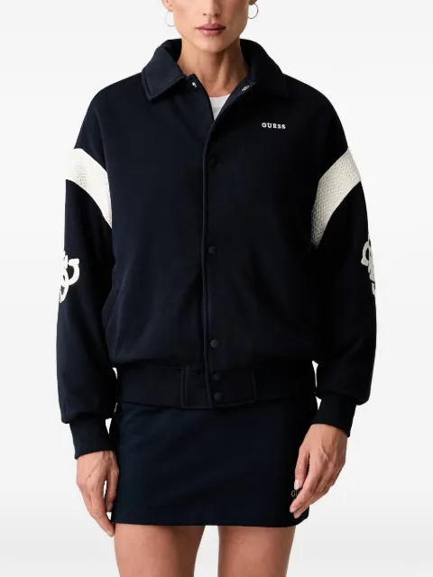 GUESS USA logo-embroidered bomber jacket Blue V6YL07K4293