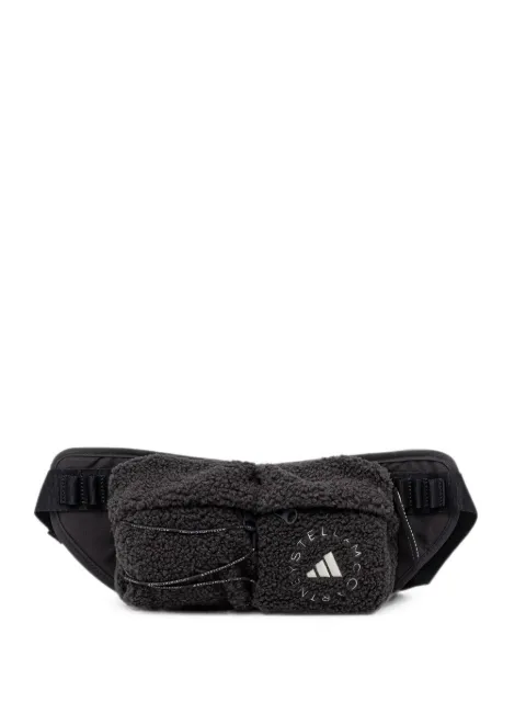 adidas by Stella McCartney fleece-texture logo-print belt bag Grey KS3064
