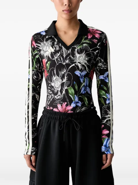 adidas floral-print side-stripe bodysuit Black KR0233