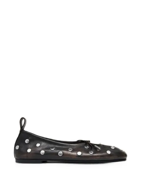 ALOHAS Rosalind stud-embellished leather ballet flats Brown S10143501