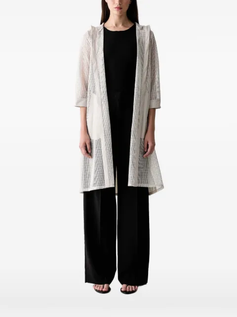 Joseph Ribkoff mesh-panelled hooded jacket White 261620