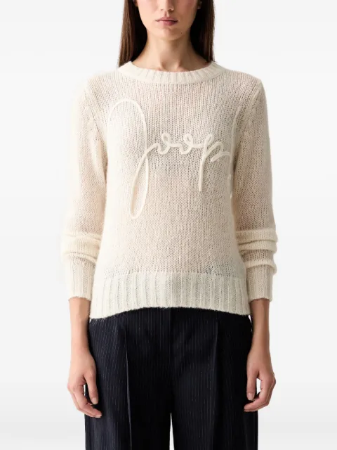 Joop! logo-embroidered crew-neck sweater White 30103314