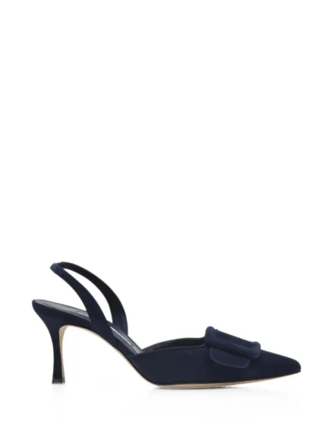 Manolo Blahnik Maysli buckle-detail slingback heeled pumps Blue 2190182