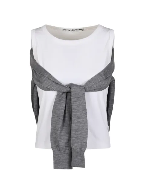Alexander Wang layered tie-detail tank top White 1CC3261355