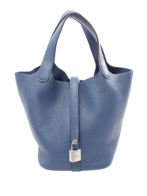 Hermès Pre-Owned 1951 Clemence Picotin Lock 18 handbag Blue XVVBVS4WBY0AVY6Z