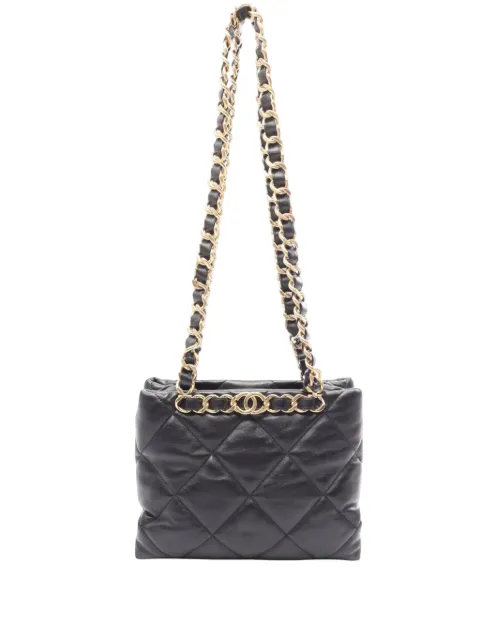 CHANEL Pre-Owned 2021-2026 CC Quilted Lambskin Chain Shopping Bag shoulder bag Black TBCYDD6Y8SU1R08P