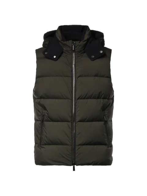 Moorer hooded padded gilet Green MOUGI200307U0311