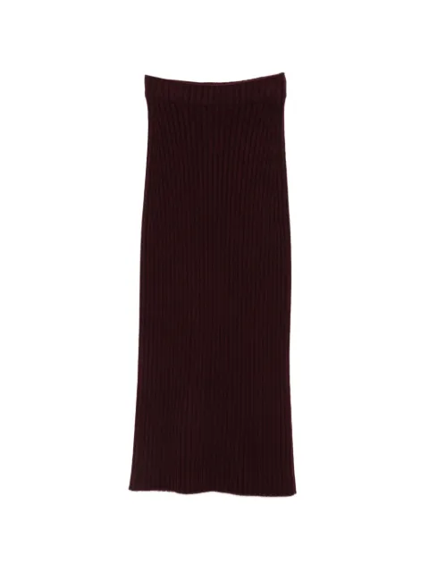 BOMPARD ribbed cashmere maxi skirt Red MO4391