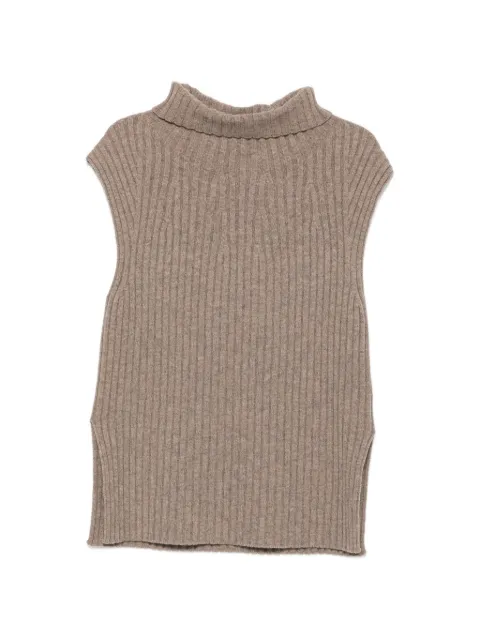 BOMPARD ribbed sleeveless vest Brown MO4394
