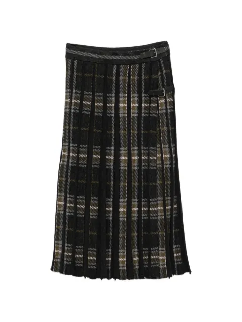 BOMPARD tartan-pattern pleated midi skirt Grey MO4414