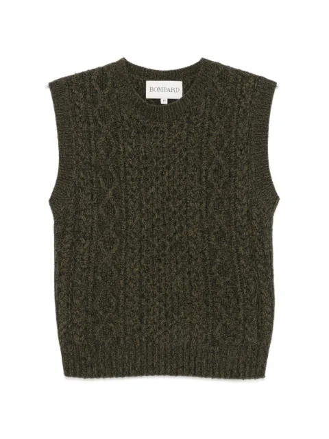 BOMPARD cable-knit sleeveless vest Green MO4408