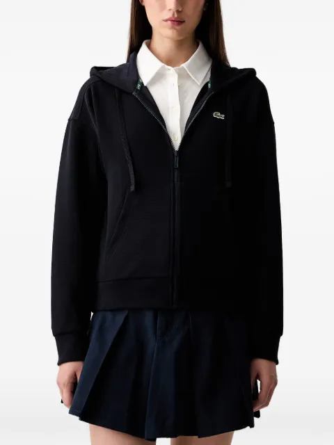Lacoste logo-patch zip-up hoodie Black SF5272